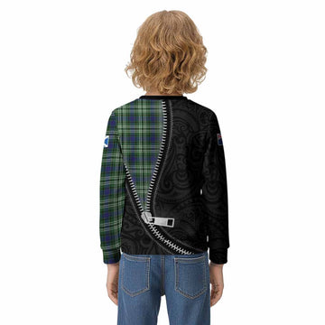 Learmonth Tartan Kid Knitted Sweatshirt New Zealand Pattern Unique Zipper Stylized