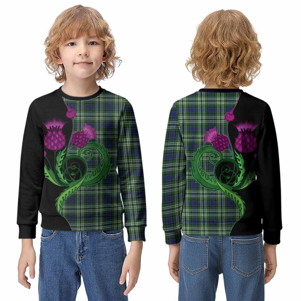 Learmonth Tartan Kid Knitted Sweatshirt Traditional Scottish Thistle