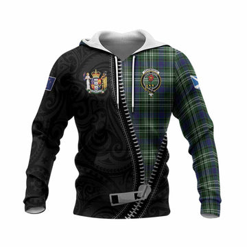 Learmonth Tartan Knitted Hoodie New Zealand Pattern Unique Zipper Stylized