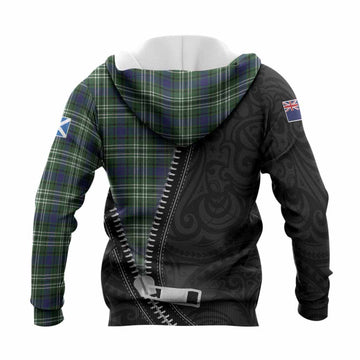 Learmonth Tartan Knitted Hoodie New Zealand Pattern Unique Zipper Stylized