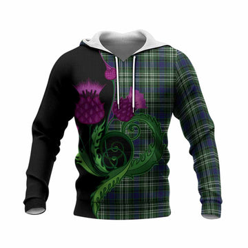 Learmonth Tartan Knitted Hoodie Traditional Scottish Thistle