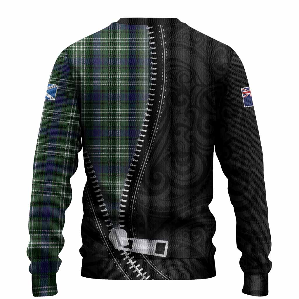 Learmonth Tartan Knitted Sweater New Zealand Pattern Unique Zipper Stylized