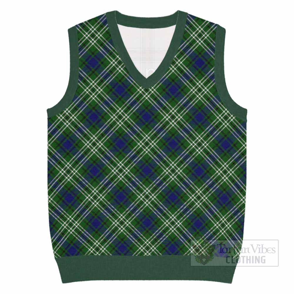 Learmonth Tartan  Knitted V-Neck Vest Cross Style