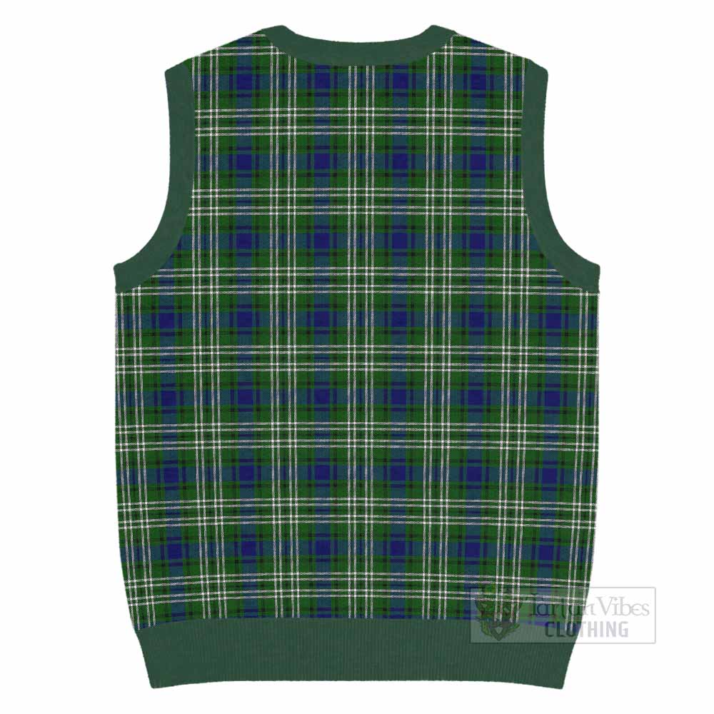 Learmonth Tartan Knitted V-Neck Vest with Family Crest - Tartan Vibes Clothing