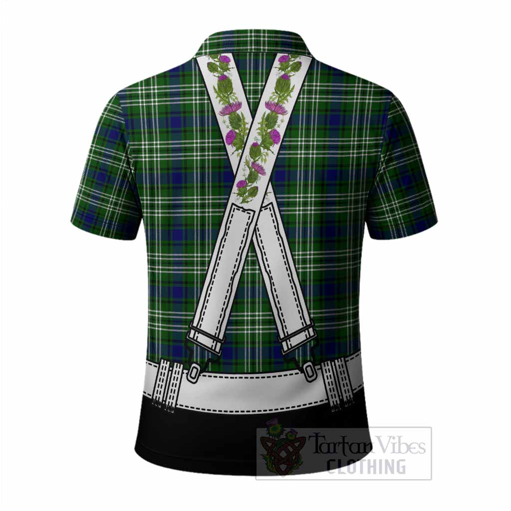 Learmonth Tartan Lederhosen Costume Polo Shirt Scotland Thistle Floral
