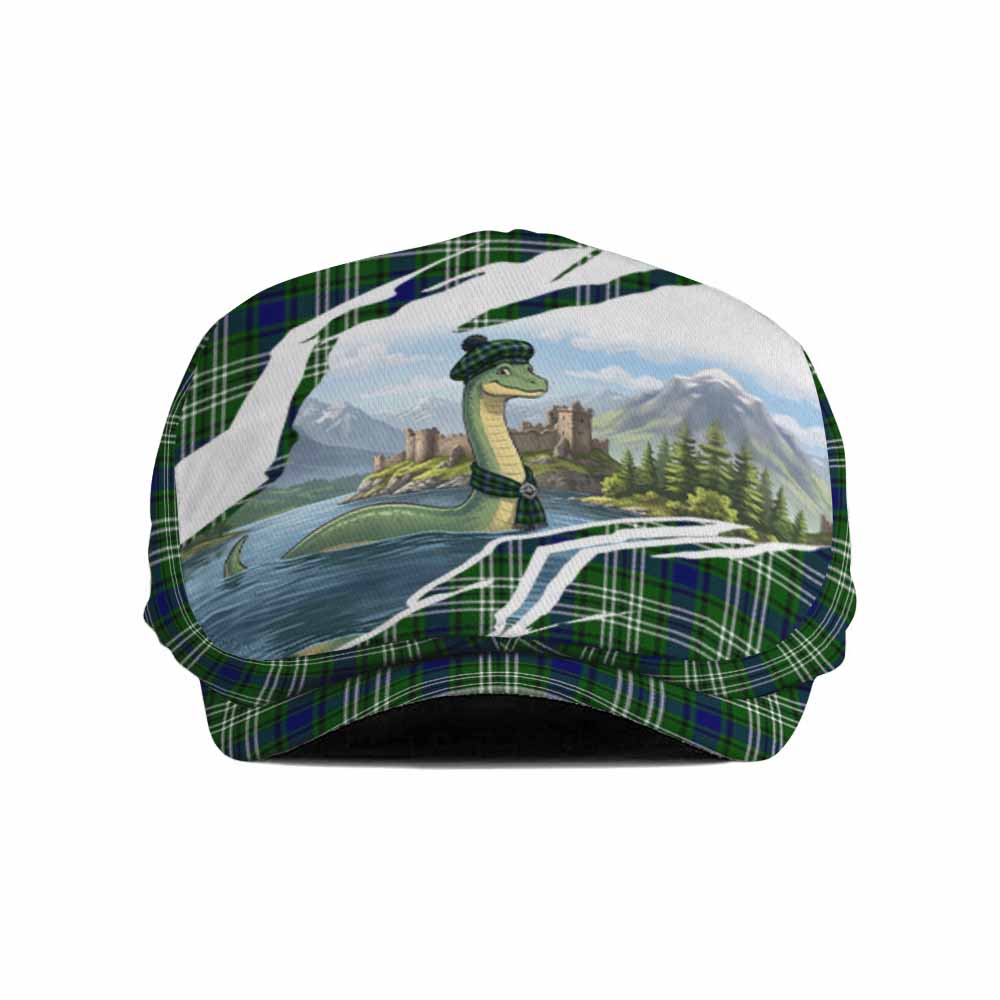 Learmonth Tartan Loch Ness Monster Scottish Heritage Art Flat Cap, Jeff Cap