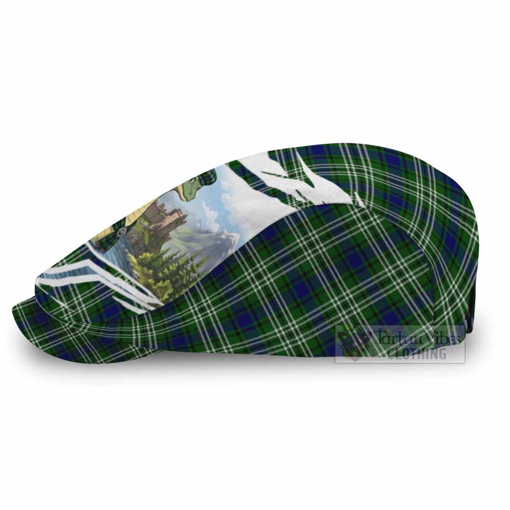 Learmonth Tartan Loch Ness Monster Scottish Heritage Art Flat Cap, Jeff Cap