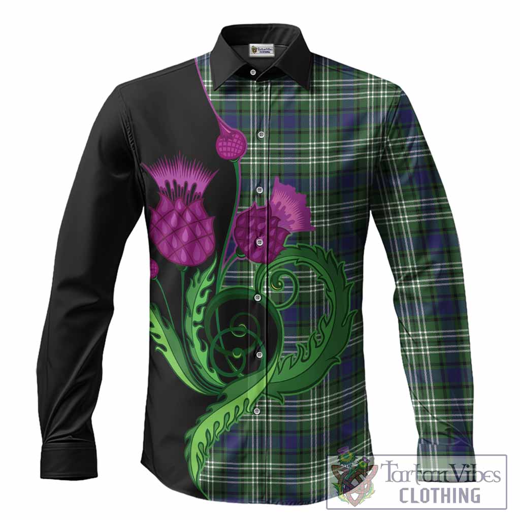 Learmonth Tartan Long Sleeve Button Shirts Traditional Scottish Thistle
