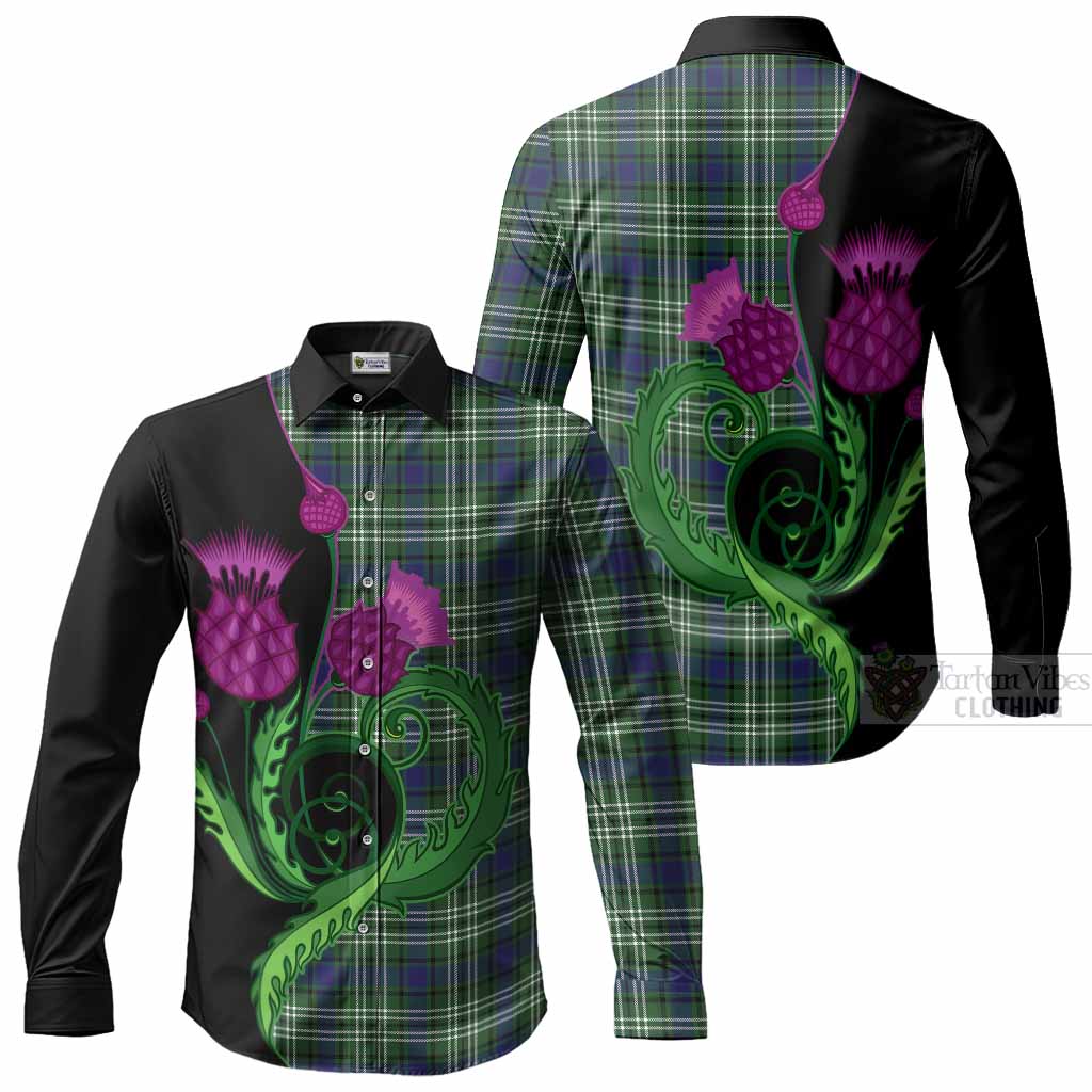 Learmonth Tartan Long Sleeve Button Shirts Traditional Scottish Thistle