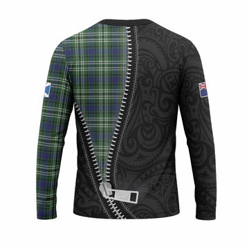 Learmonth Tartan Long Sleeve T-Shirt New Zealand Pattern Unique Zipper Stylized