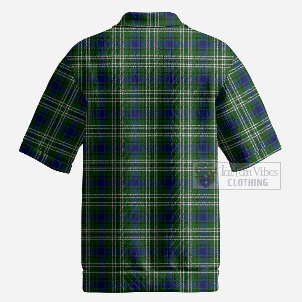 Learmonth Tartan Men’s Polo Sweater Top with Family Crest