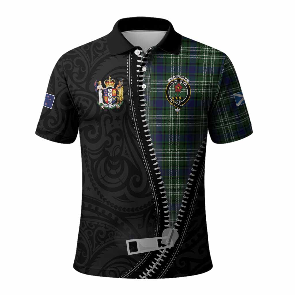 Learmonth Tartan Polo Shirt New Zealand Pattern Unique Zipper Stylized