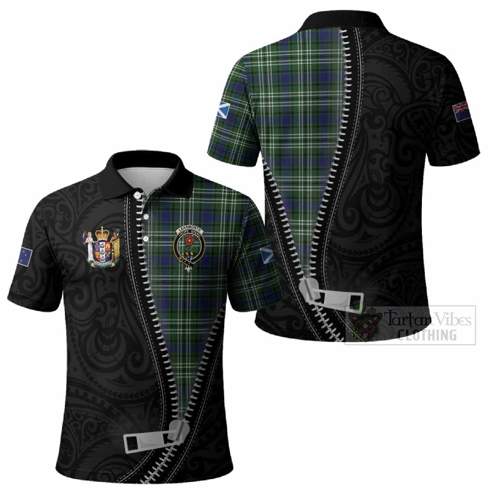 Learmonth Tartan Polo Shirt New Zealand Pattern Unique Zipper Stylized