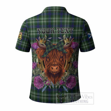 Learmonth Tartan Polo Shirt Scottish Thistle Heilan Coo