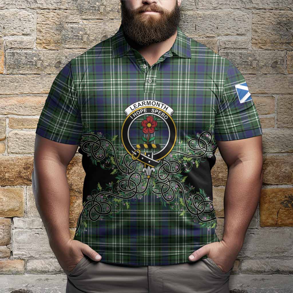 Learmonth Tartan Polo Shirt Thistle Scottish Spirit