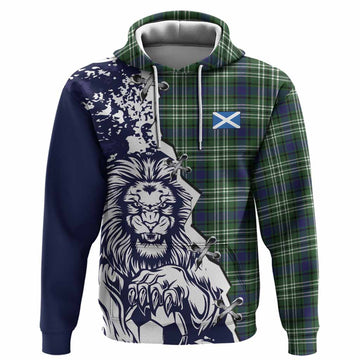 Learmonth Tartan Scottish Hoodie Angry Lion With Soccer Ball Style