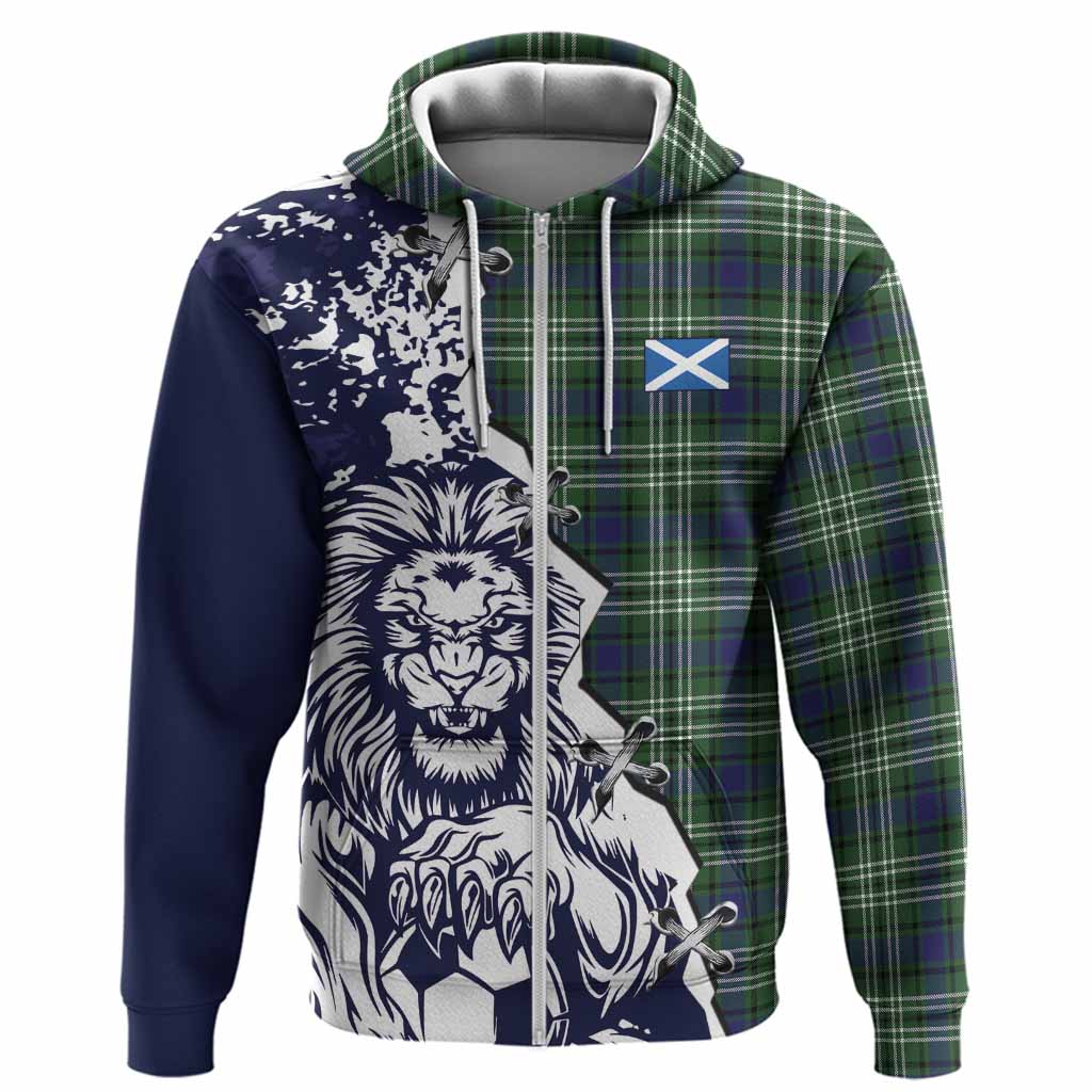 Learmonth Tartan Scottish Hoodie Angry Lion With Soccer Ball Style