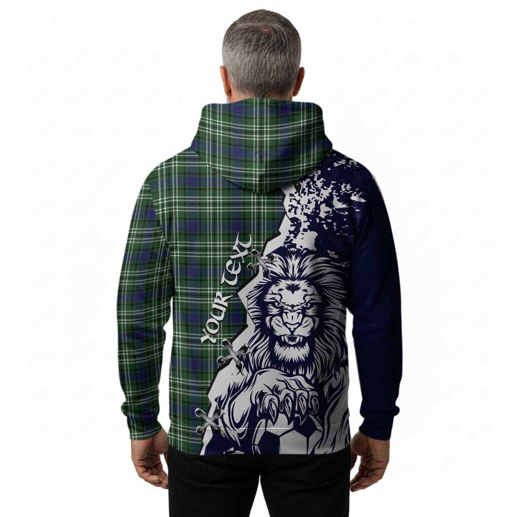 Learmonth Tartan Scottish Hoodie Angry Lion With Soccer Ball Style