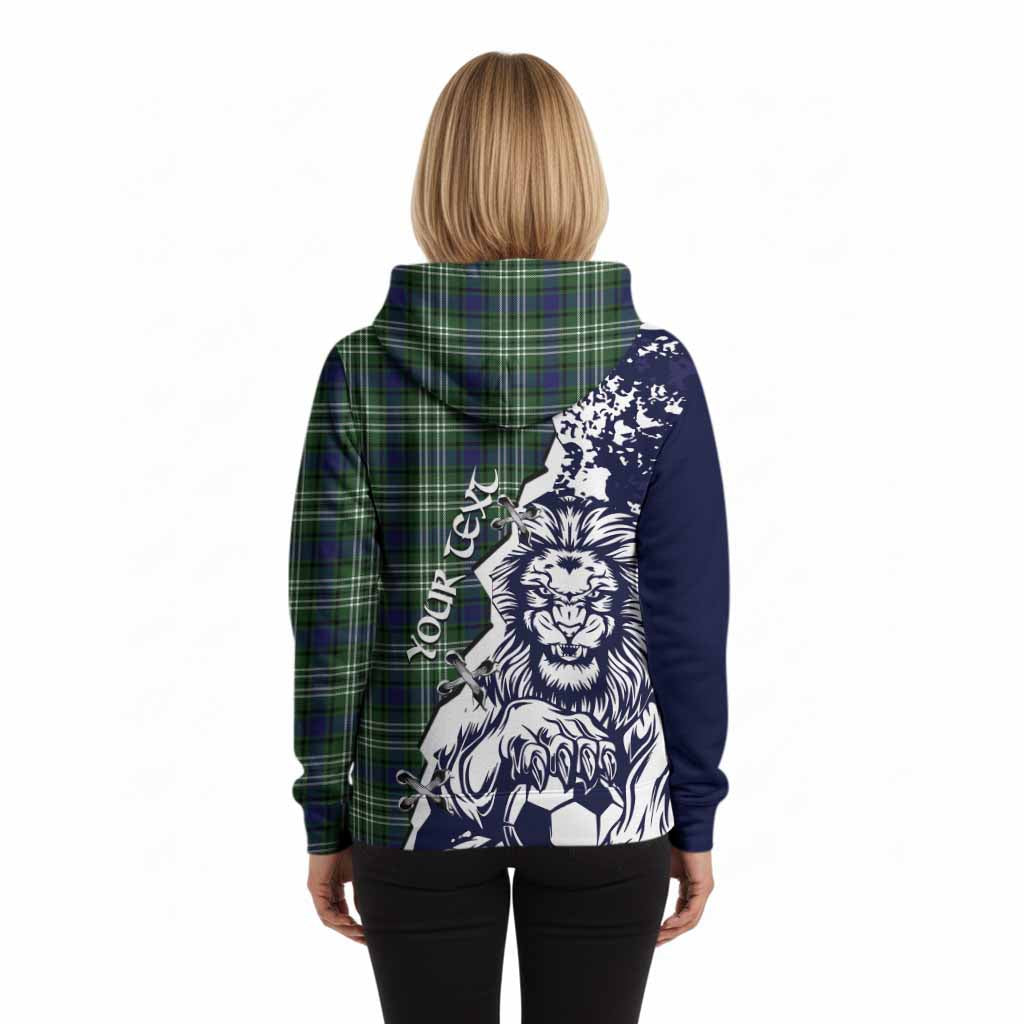 Learmonth Tartan Scottish Hoodie Angry Lion With Soccer Ball Style