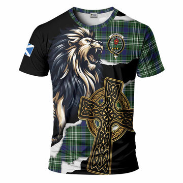 Learmonth Tartan Scottish T-Shirt Lion Celtic Heritage