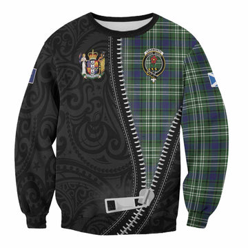 Learmonth Tartan Sweatshirt New Zealand Pattern Unique Zipper Stylized