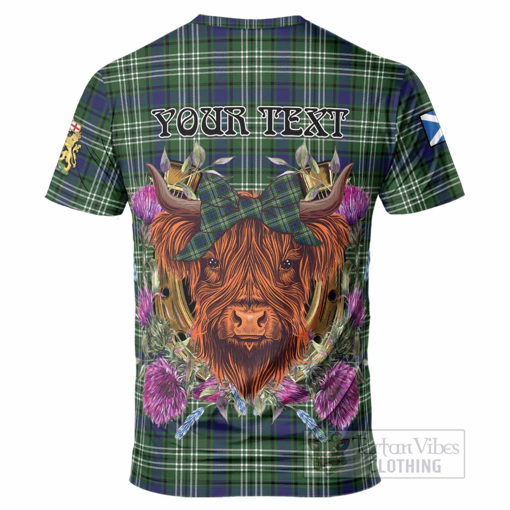 Learmonth Tartan T-Shirt Scottish Thistle Heilan Coo