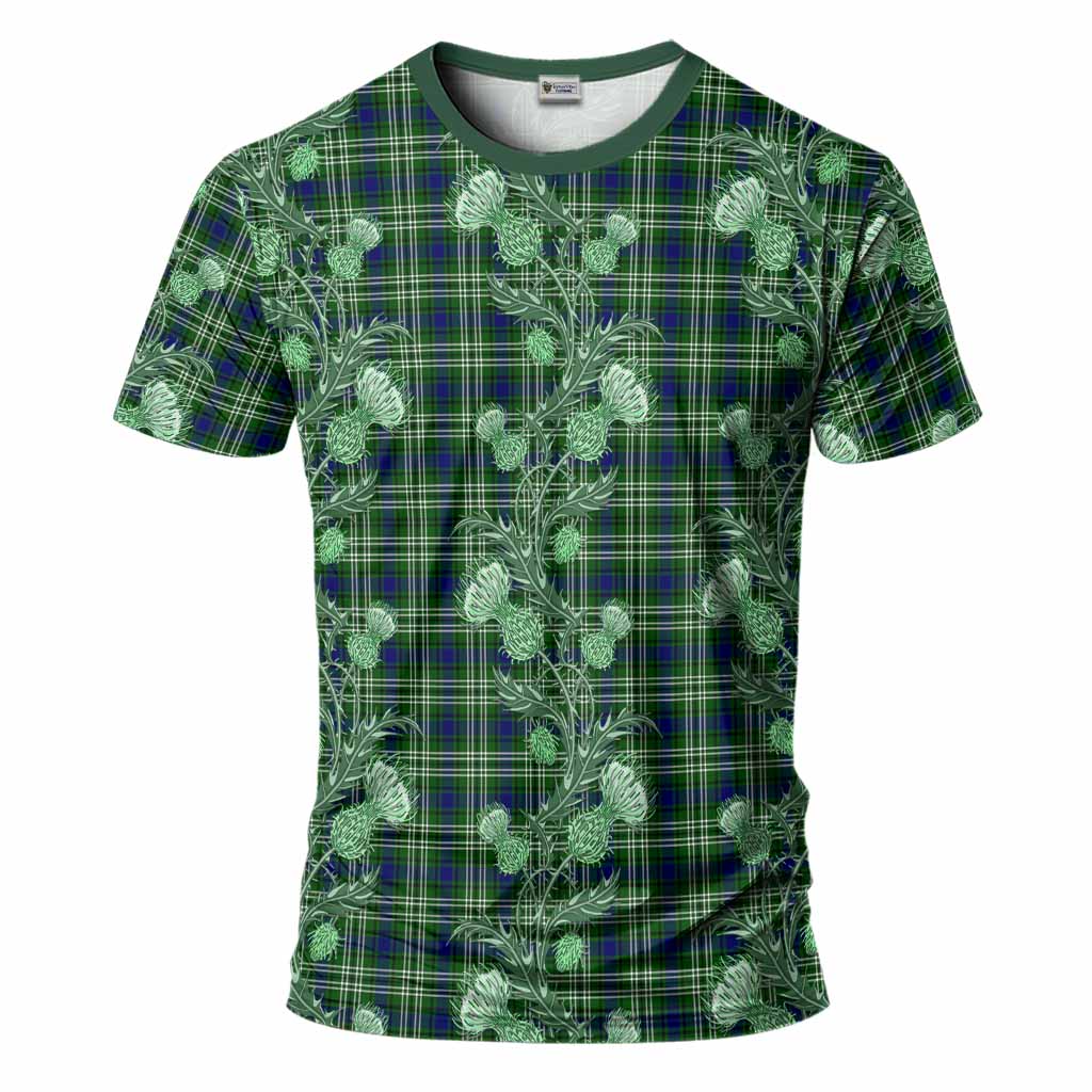 Learmonth Tartan T-Shirt Seamless Scottish Thistle Flowers