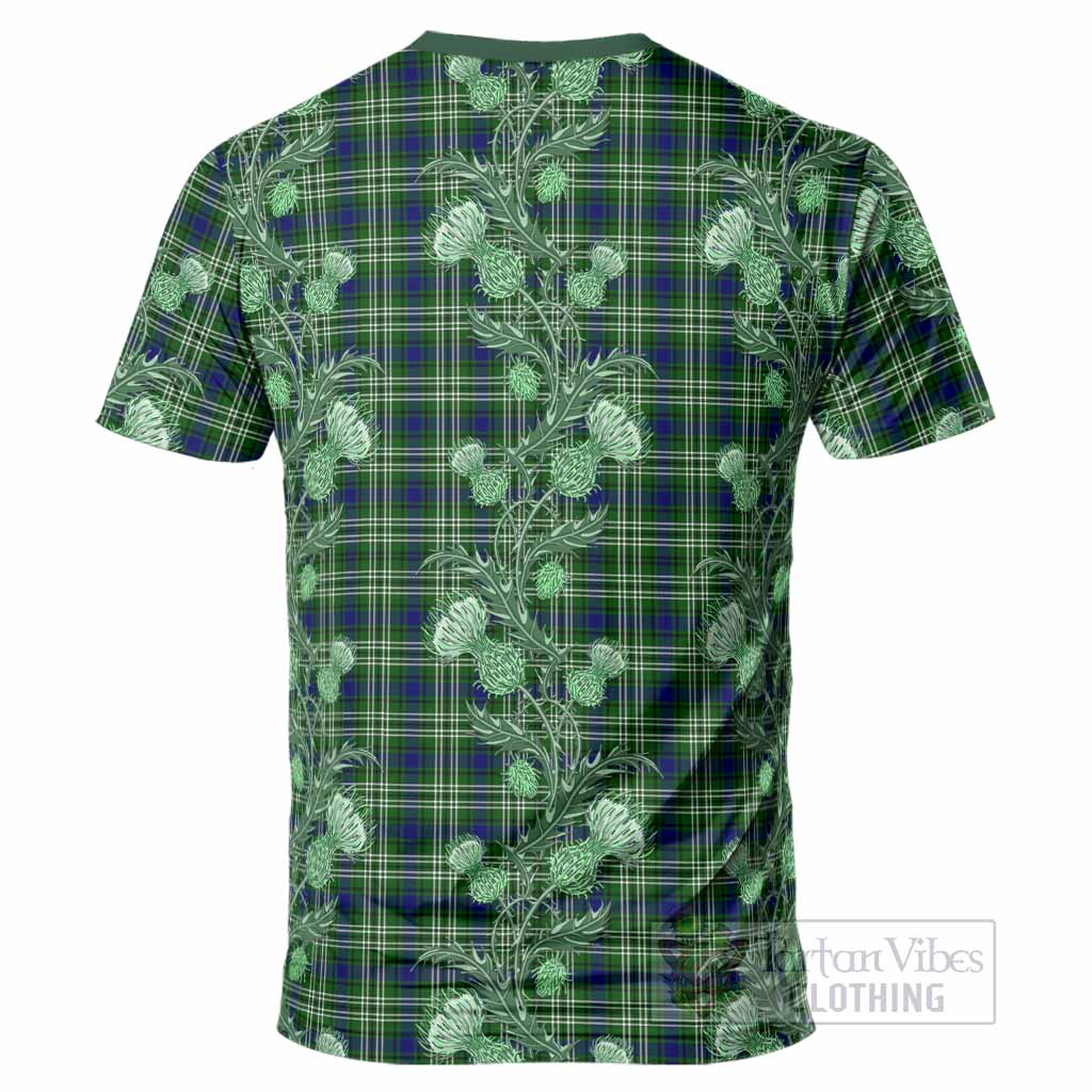 Learmonth Tartan T-Shirt Seamless Scottish Thistle Flowers