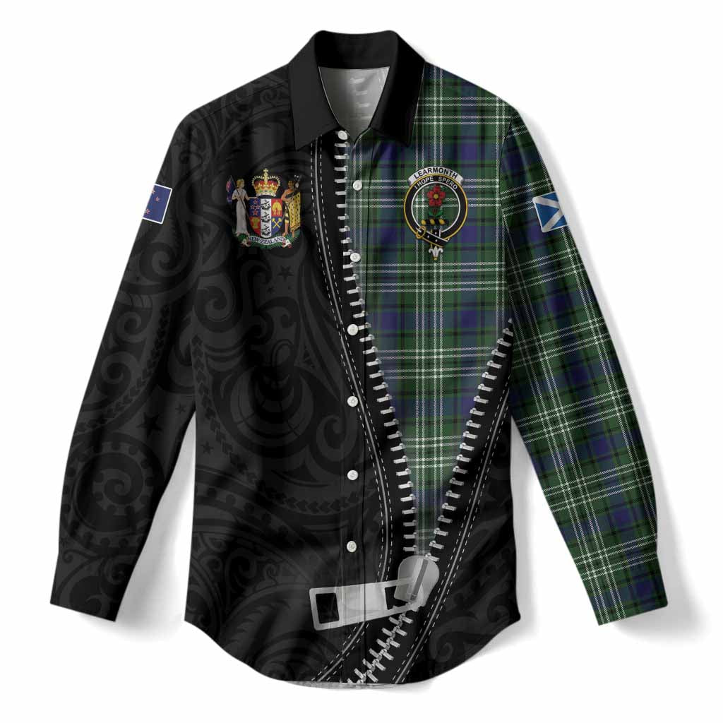 Learmonth Tartan Women Casual Shirt New Zealand Pattern Unique Zipper Stylized