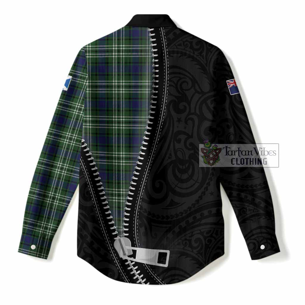 Learmonth Tartan Women Casual Shirt New Zealand Pattern Unique Zipper Stylized