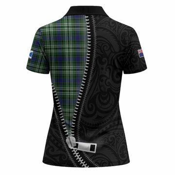 Learmonth Tartan Women Polo Shirt New Zealand Pattern Unique Zipper Stylized