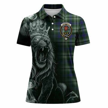 Learmonth Tartan Women Polo Shirt Roaring Lion Heritage