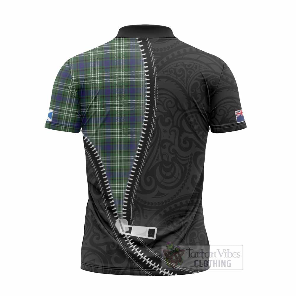 Learmonth Tartan Zipper Polo Shirt New Zealand Pattern Unique Zipper Stylized