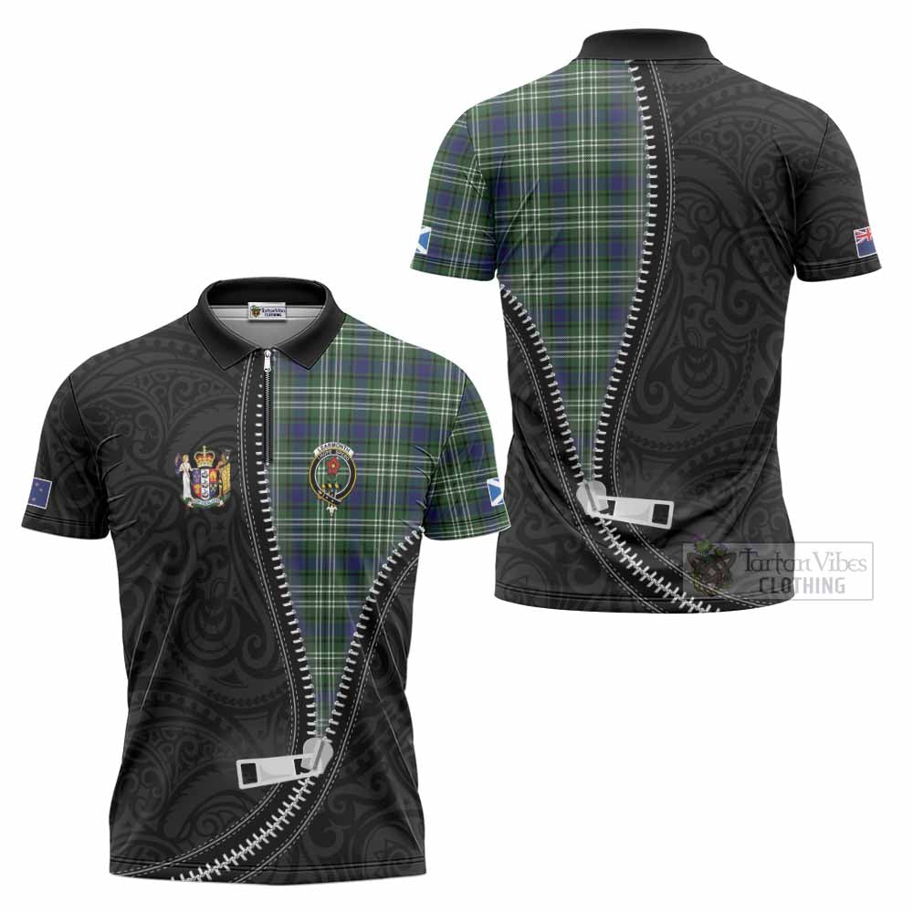 Learmonth Tartan Zipper Polo Shirt New Zealand Pattern Unique Zipper Stylized