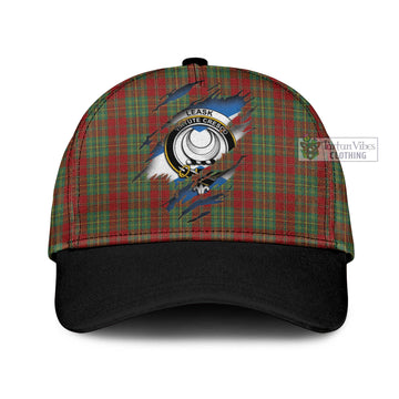 Leask Tartan Classic Cap with Family Crest In Me Style