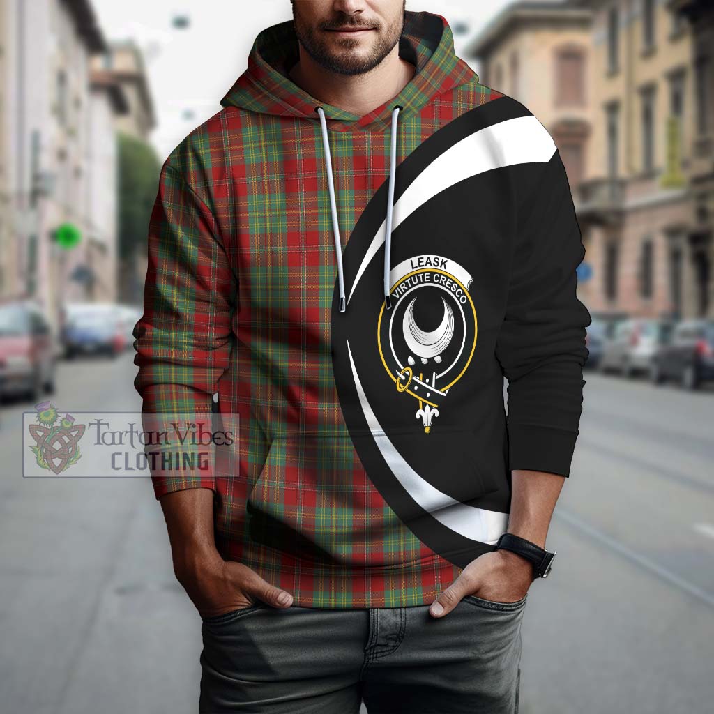 Tartan Vibes Clothing Leask Tartan Hoodie with Family Crest Circle Style