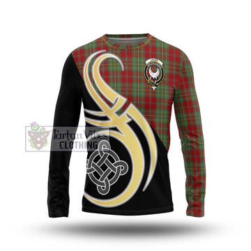 Leask Tartan Long Sleeve T-Shirt with Family Crest and Celtic Symbol Style