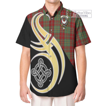 Leask Tartan Hawaiian Shirt with Family Crest and Celtic Symbol Style