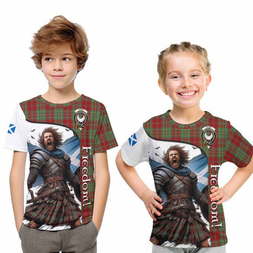 Tartan Vibes Clothing Leask Crest Tartan Kid T-Shirt Inspired by the Freedom of Scottish Warrior