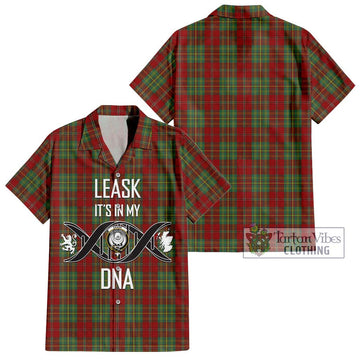 Leask Tartan Hawaiian Shirt with Family Crest DNA In Me Style