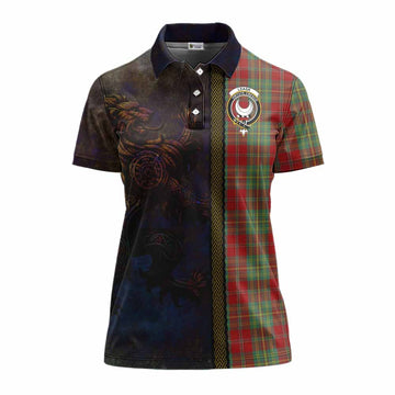 Leask Tartan Family Crest Women's Polo Shirt Alba Gu Brath Be Brave Lion Ancient Style