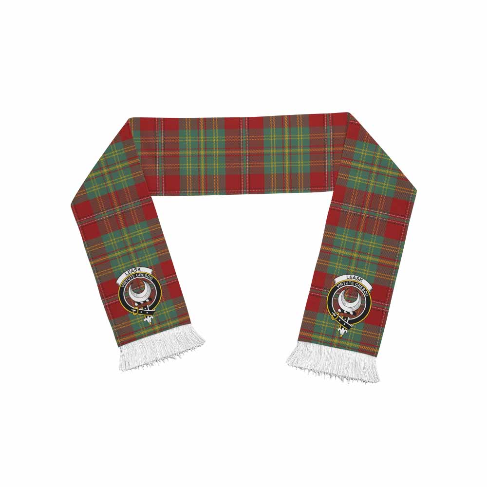 Tartan Vibes Clothing Leask Tartan Ruffneck Scarf with Family Crest