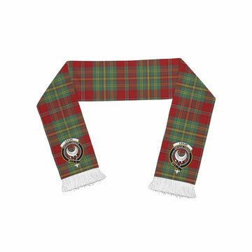 Leask Tartan Ruffneck Scarf with Family Crest