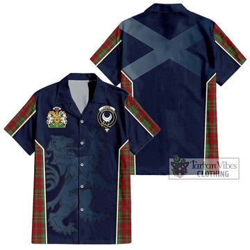Leask Tartan Hawaiian Shirt with Family Crest and Lion Rampant Vibes Sport Style
