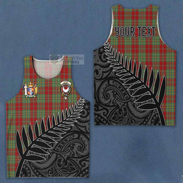 Tartan Vibes Clothing Leask Crest Tartan Men's Tank Top with New Zealand Silver Fern Half Style