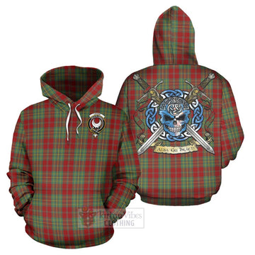 Leask Tartan Hoodie with Family Crest Celtic Skull Style