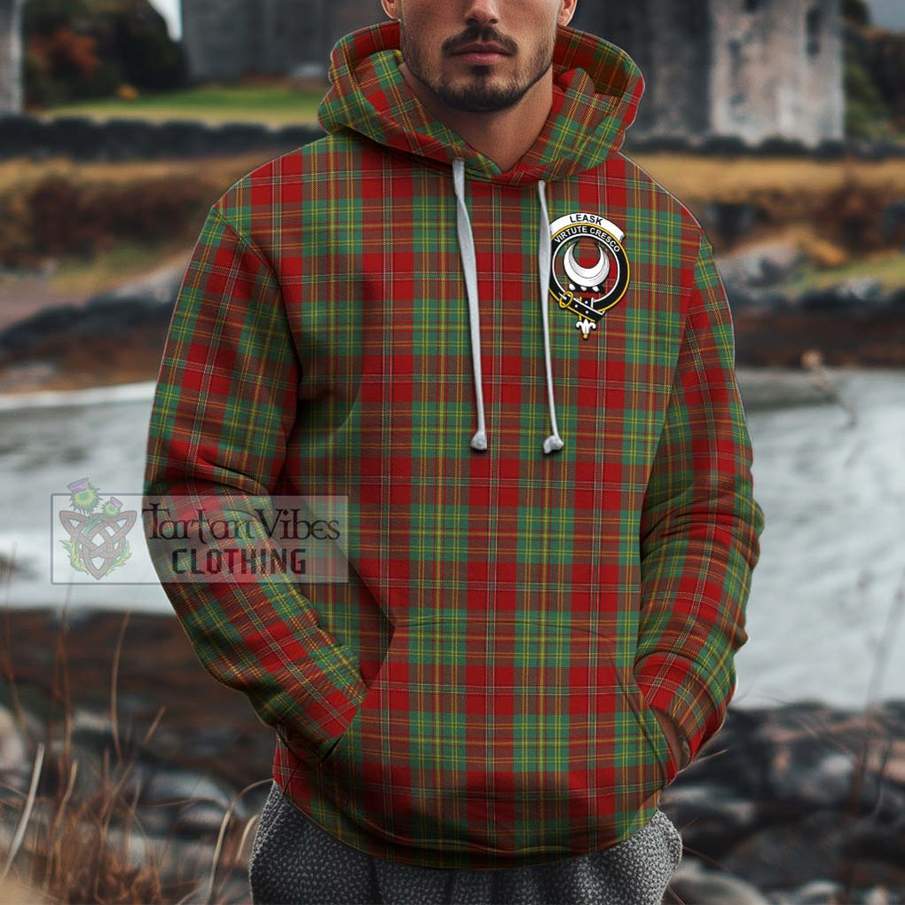 Leask Tartan Cotton Hoodie with Family Crest Pullover Hoodie XS - Tartan Vibes Clothing