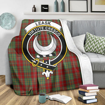 Leask Tartan Blanket with Family Crest