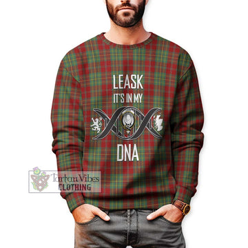 Leask Tartan Sweatshirt with Family Crest DNA In Me Style Unisex - Tartanvibesclothing Shop