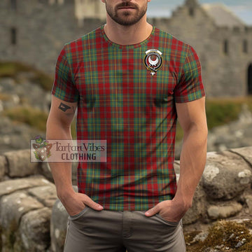 Leask Tartan Cotton T-Shirt with Family Crest